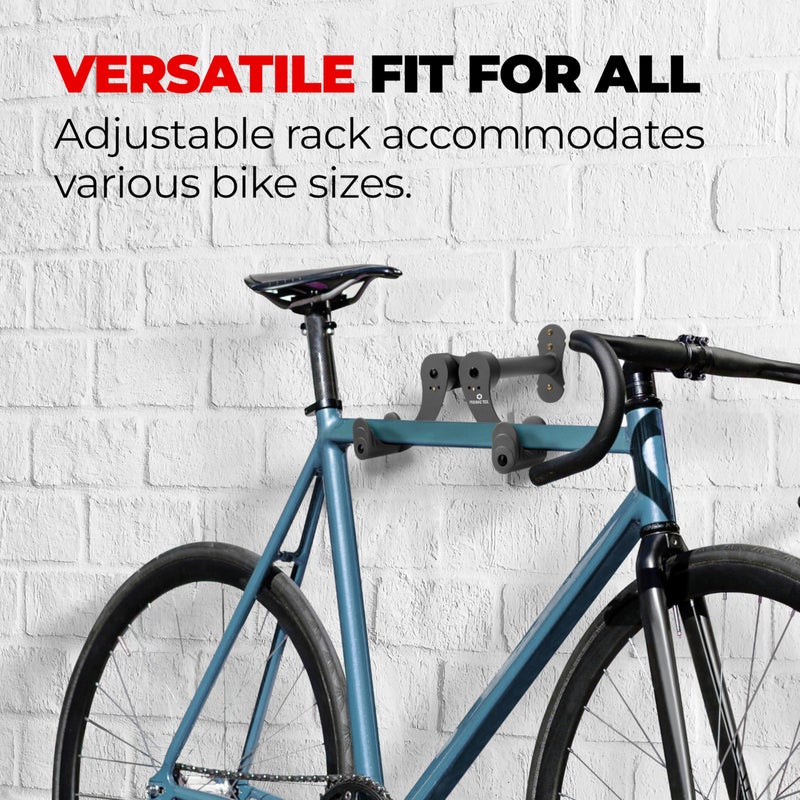 PRO BIKE TOOL Bike Rack Garage Wall Mount - Durable Alloy Bicycle Storage System with Adjustable Hook Hanger for Indoor Use - Ideal for Road, MTB, and Hybrid Bikes - Holds Up to 48.5 lbs, Black - Image 4